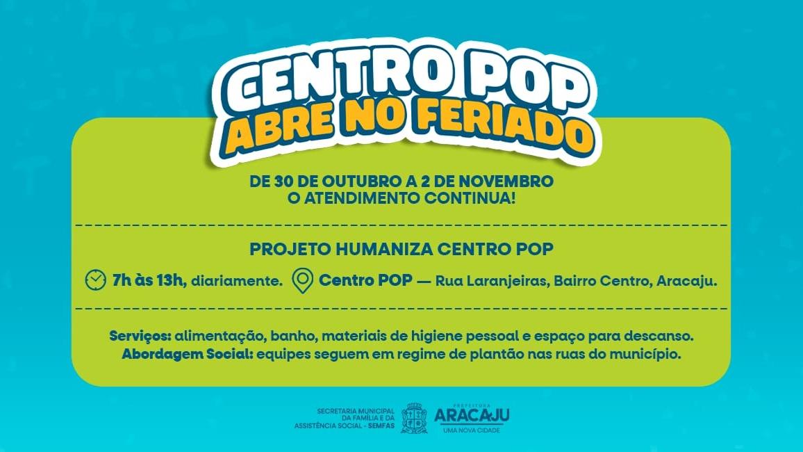 Centro POP terá atendimento nos quatro dias de feriado para acolher pessoas em situação de rua